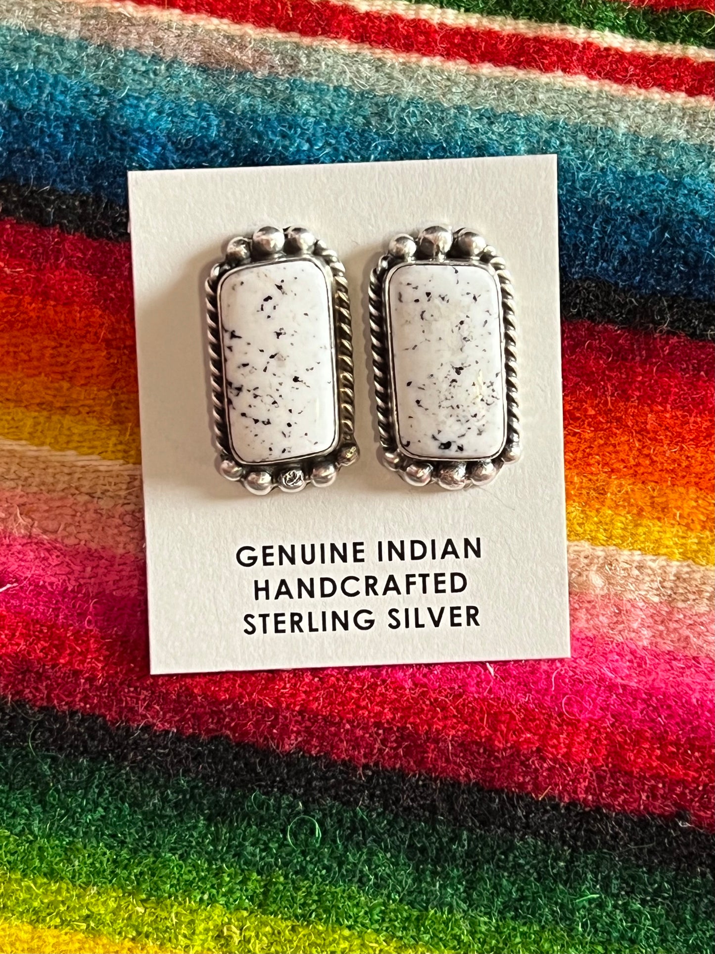Sterling Silver - White Buffalo Earrings