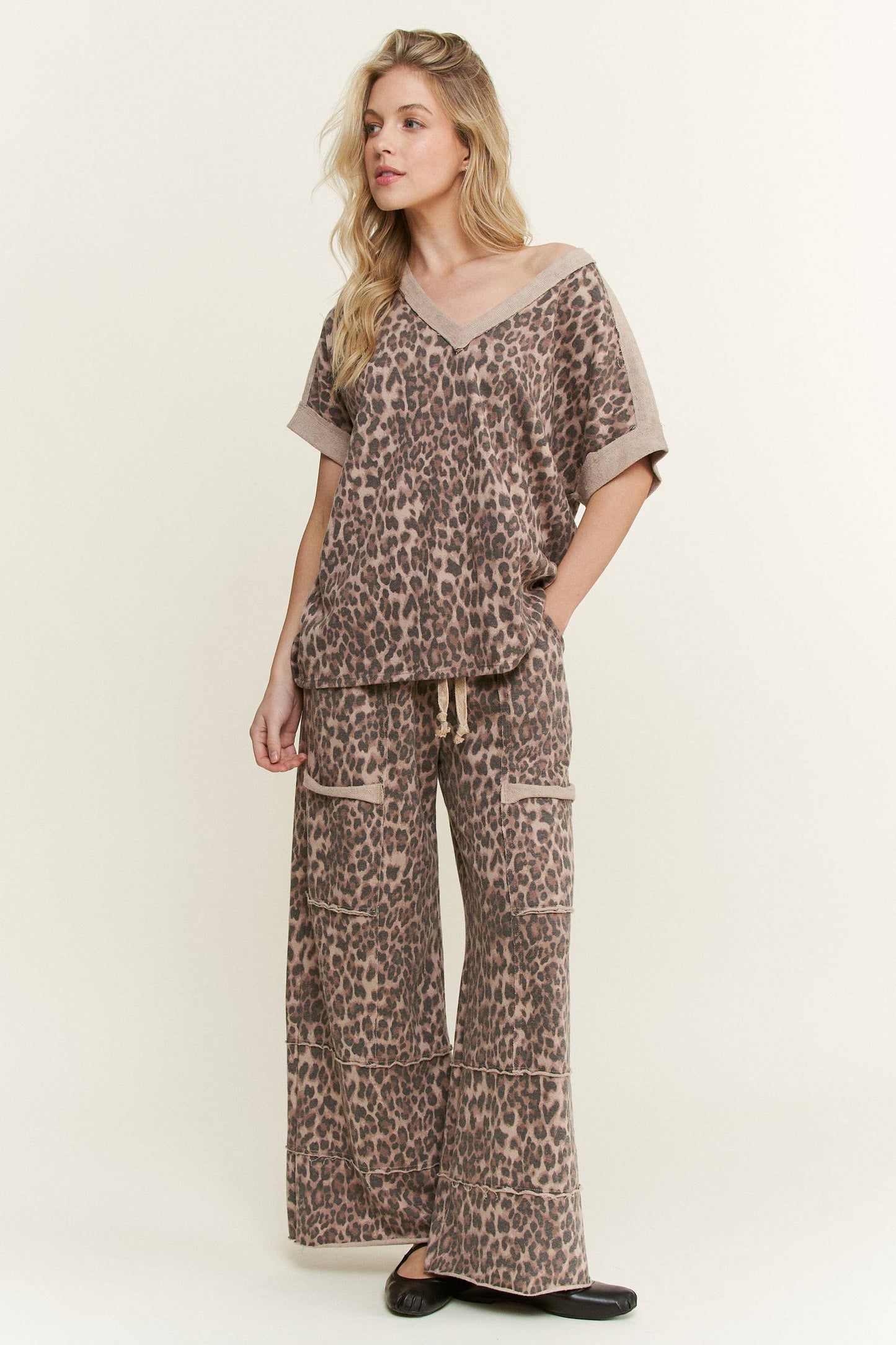Leopard Wide Leg Pants