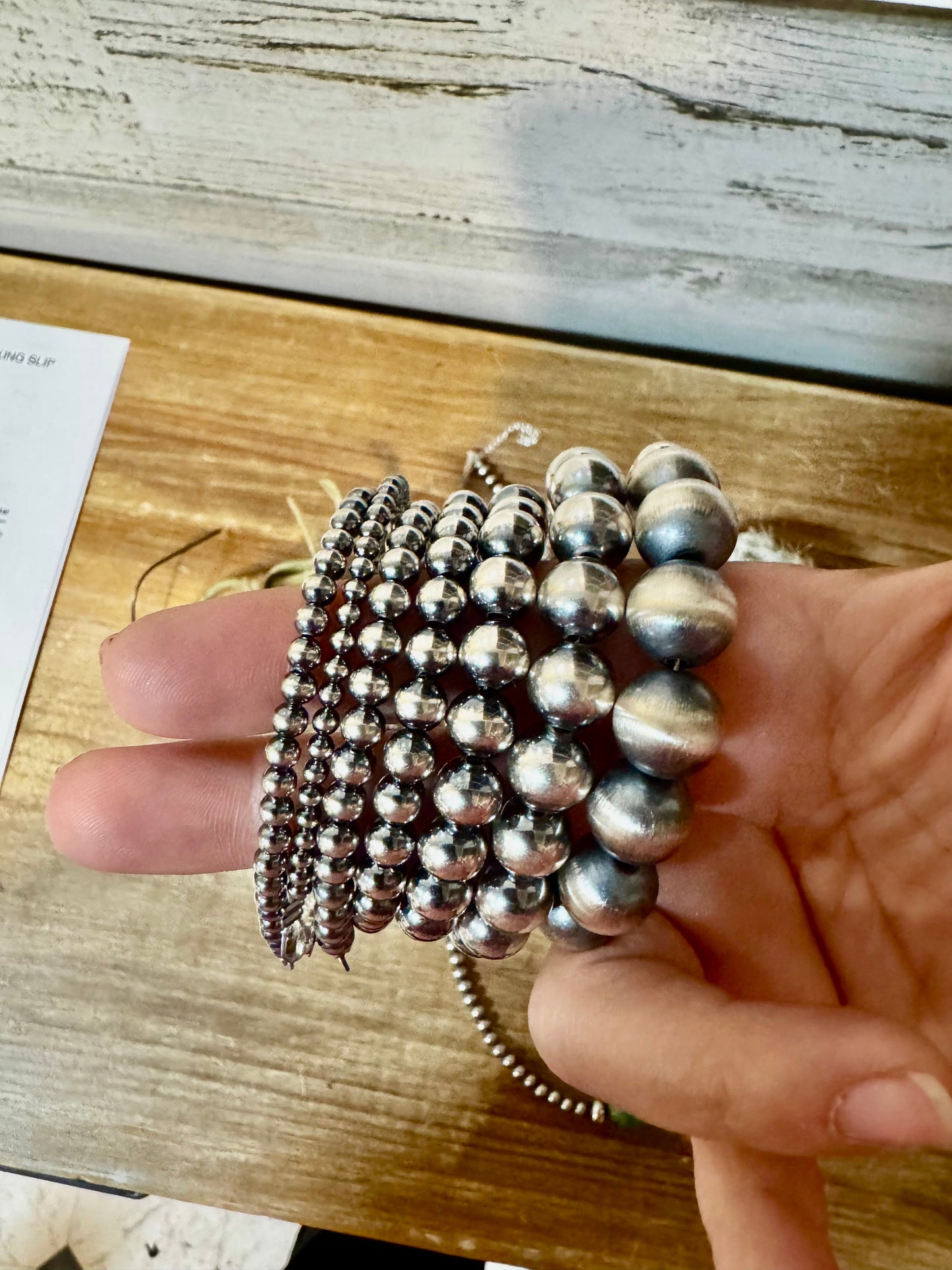 Sterling Silver Pearl Bracelet by size