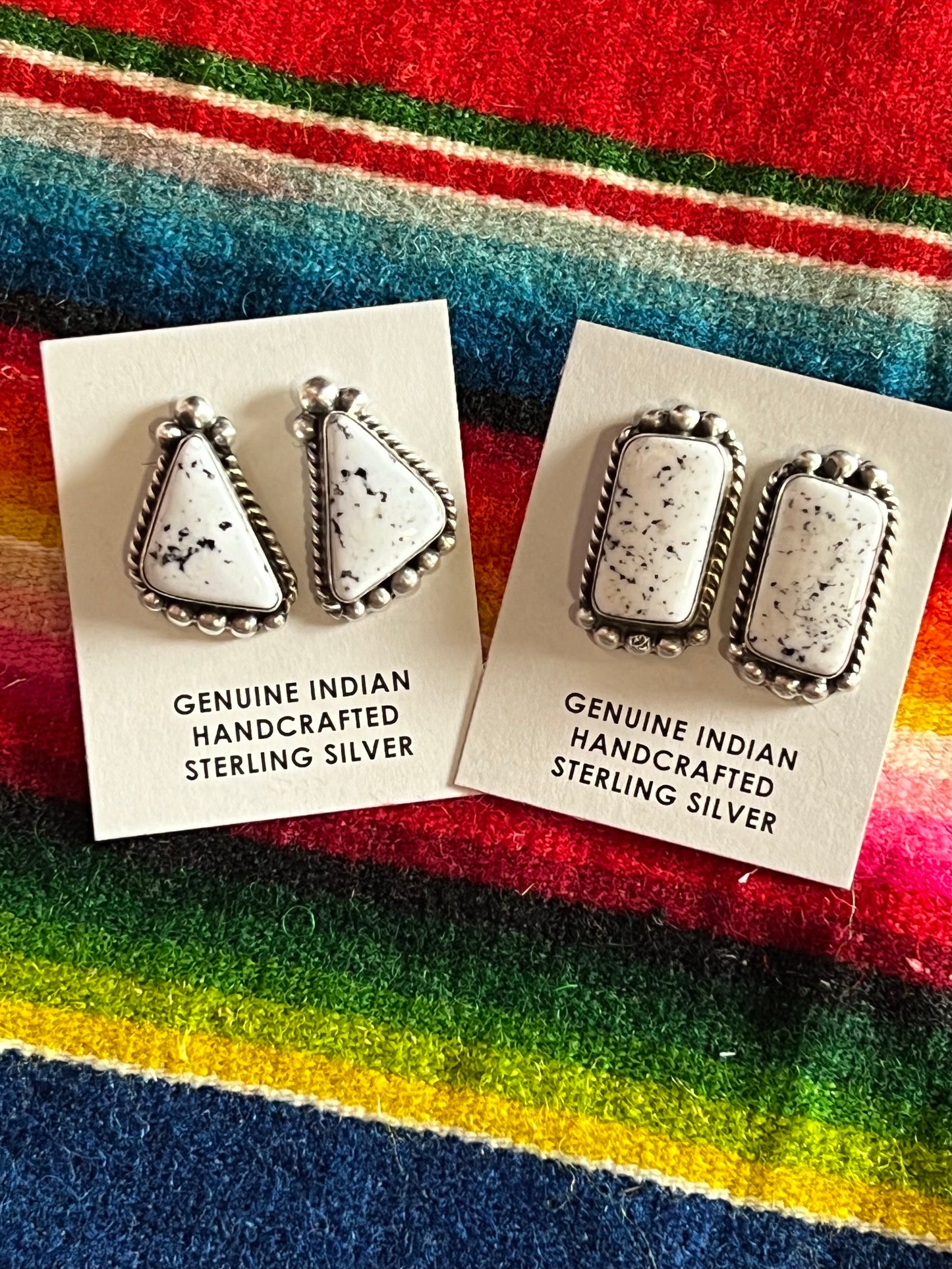Sterling Silver - White Buffalo Earrings