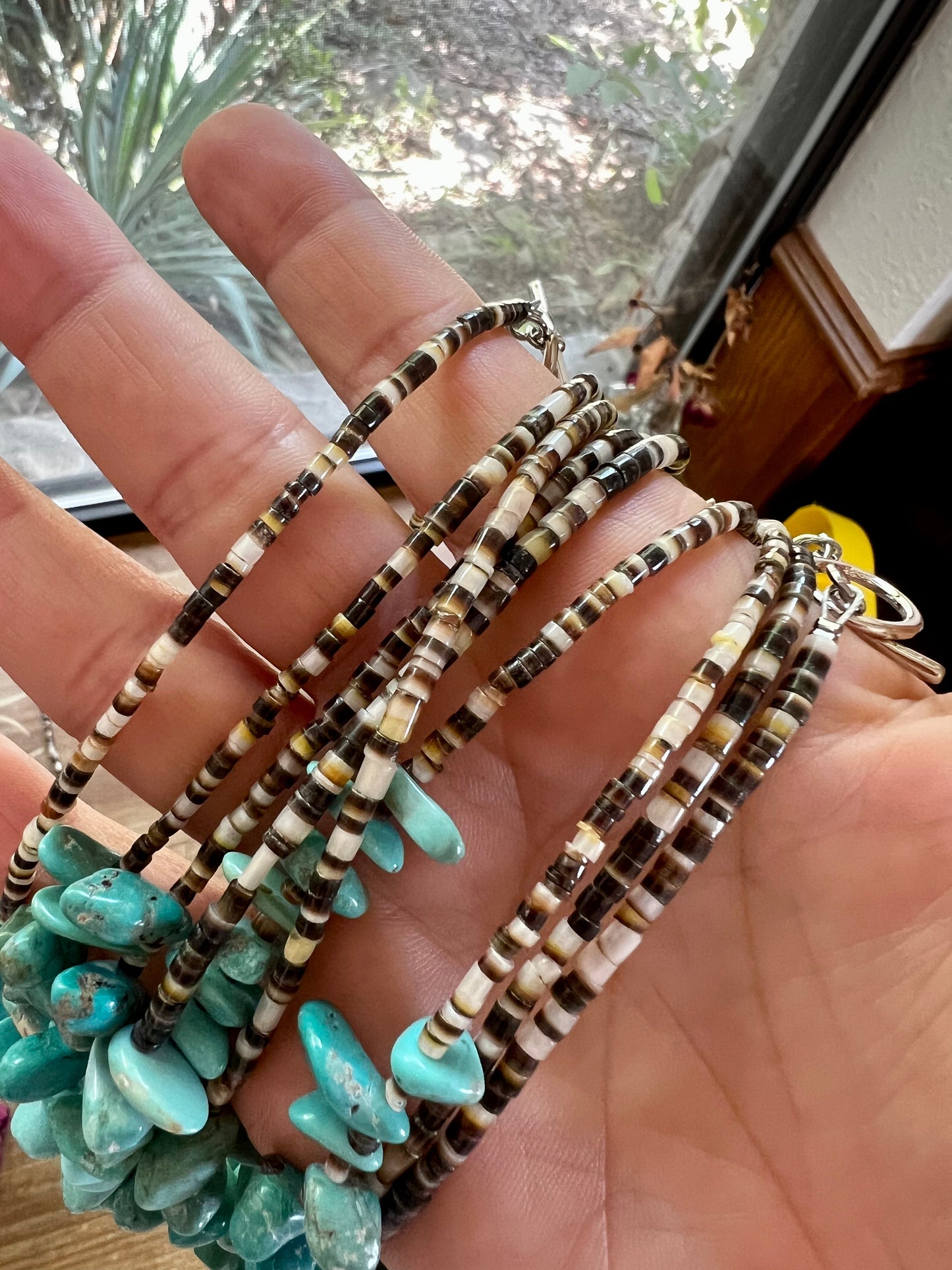 22 inch Authentic Turquoise and shell necklace