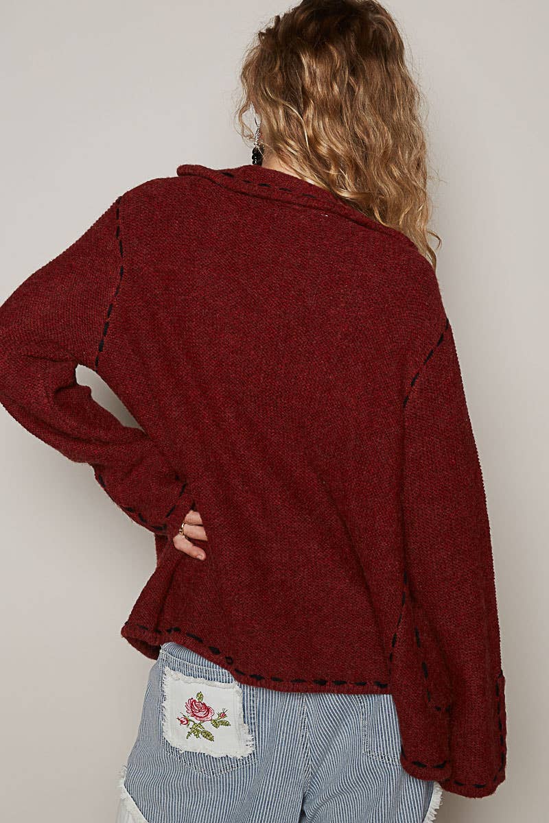 Cozy Crimson Cardigan