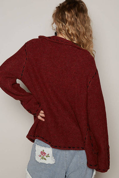 Cozy Crimson Cardigan