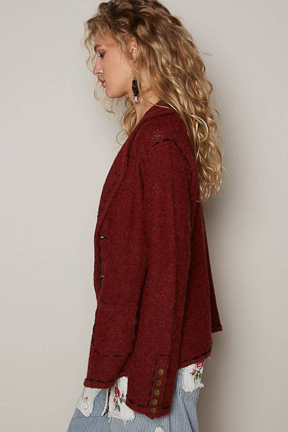 Cozy Crimson Cardigan