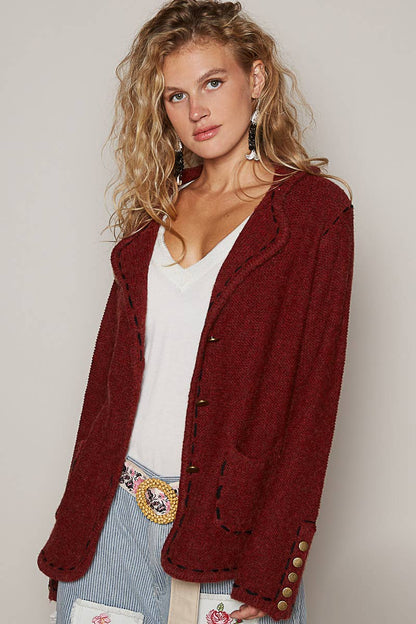 Cozy Crimson Cardigan