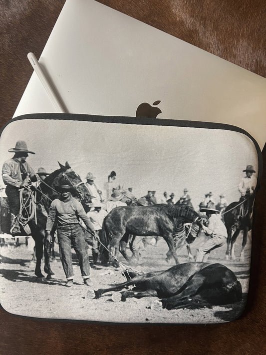 Laptop Sleeve with vintage cowboy photography