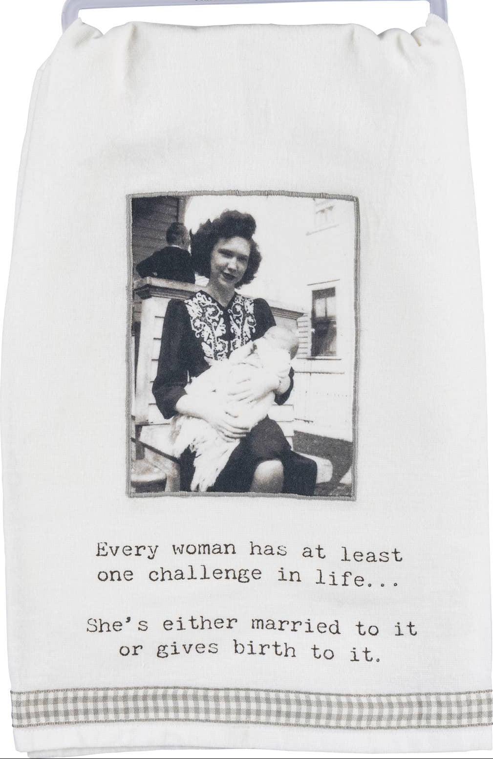 "Woman Has One Challenge In Life" Kitchen Towel