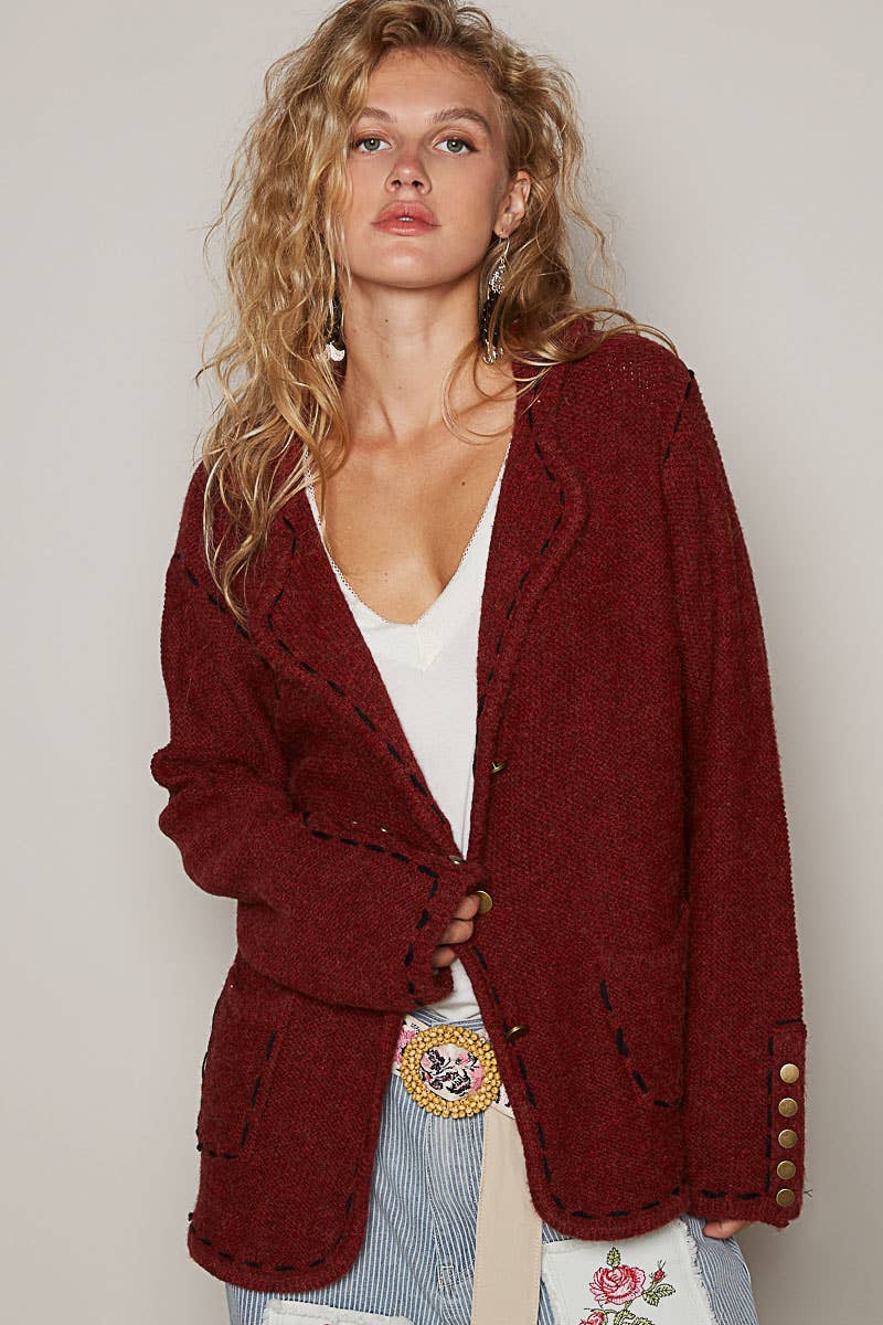 Cozy Crimson Cardigan