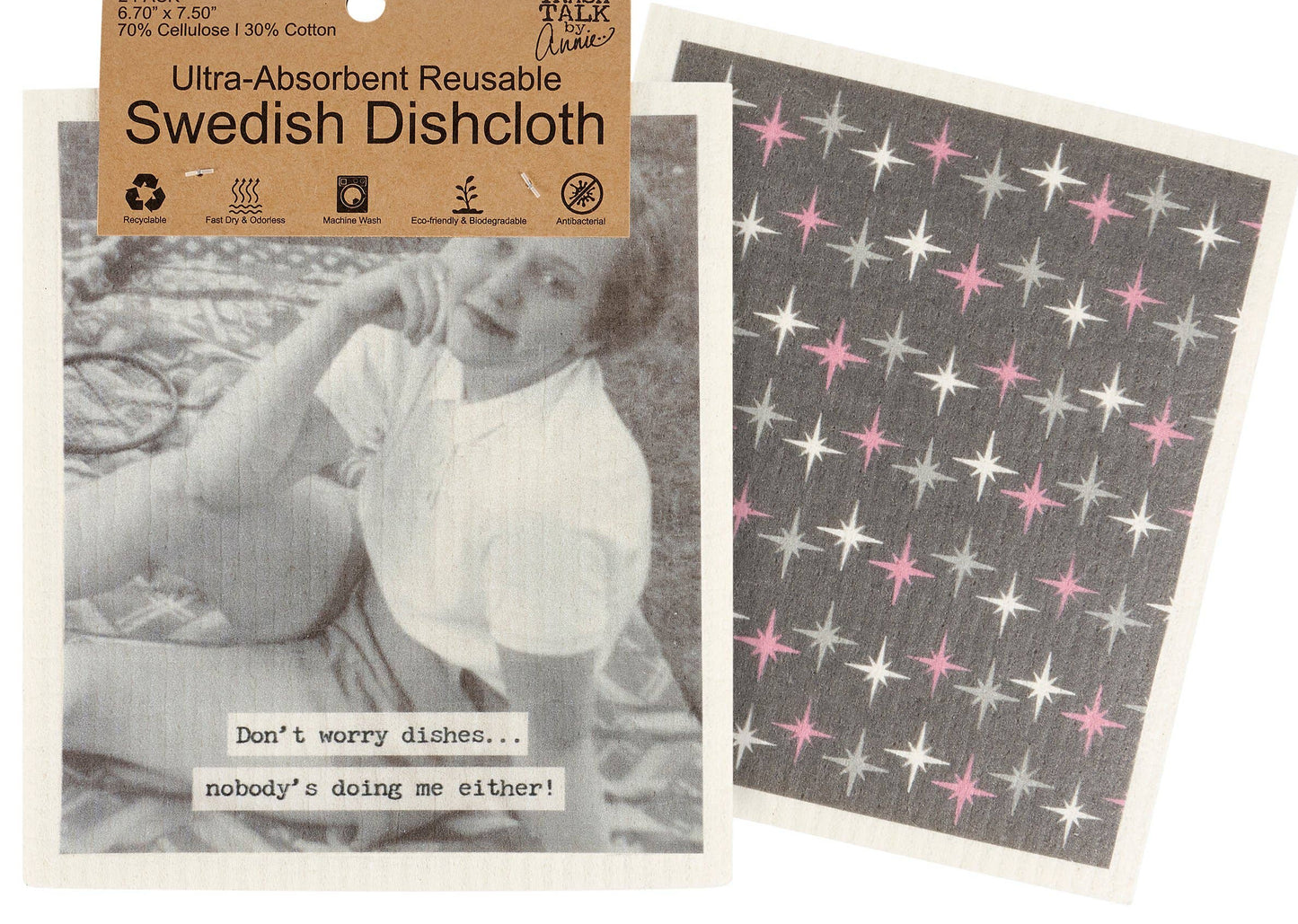"Don't Worry Dishes" Swedish Cloth Set