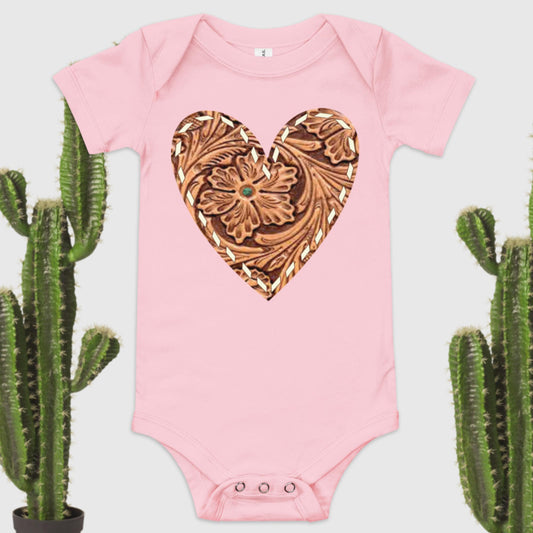 Leather Heart Onesie