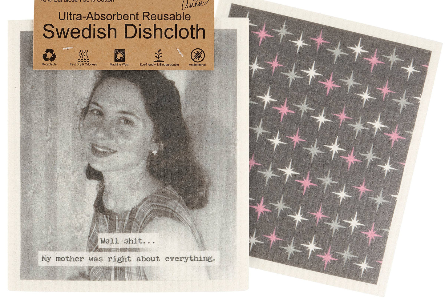 "Mother Was Right" Swedish Dishcloth Set